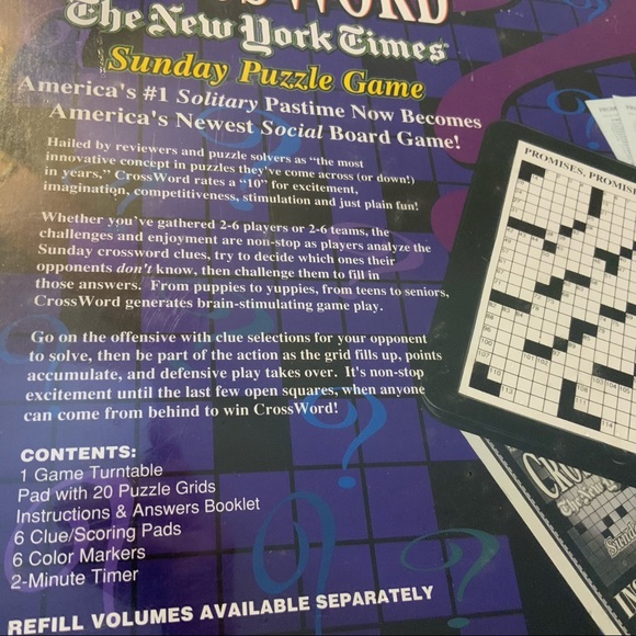 CROSSWORD GAME NY TIMES SEALED NEW - Picture 3 of 3